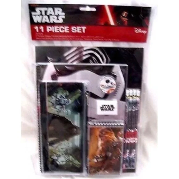 Disney Star Wars 11 piece Stationary Set-Folders,Note pad,Pencils,Case-New!! - Picture 2 of 3